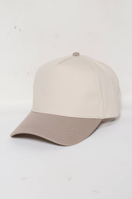5 Panel Cotton Two-Tone Caps: Brown