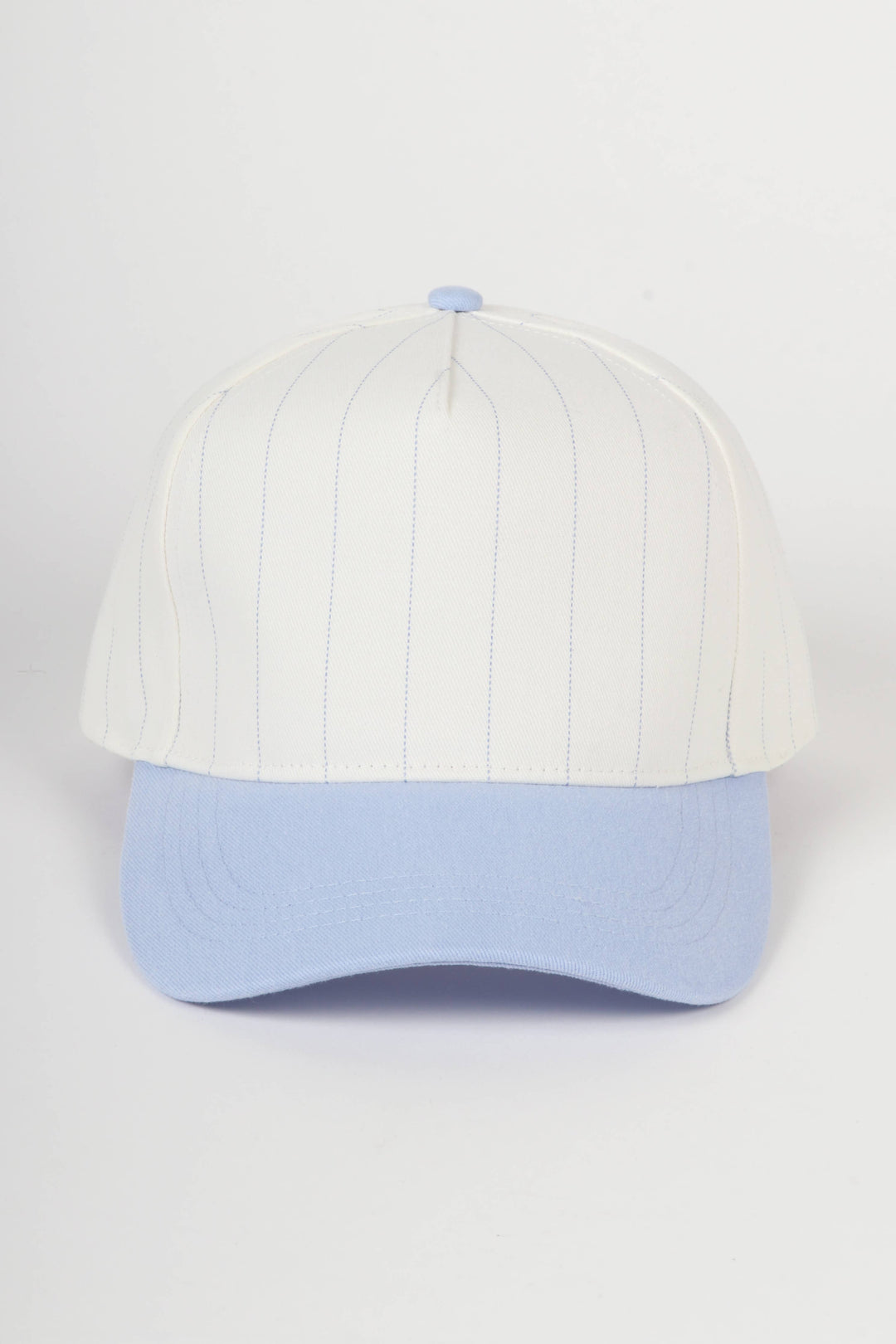 Pinstripe Two-Tone Baseball Cap: Black