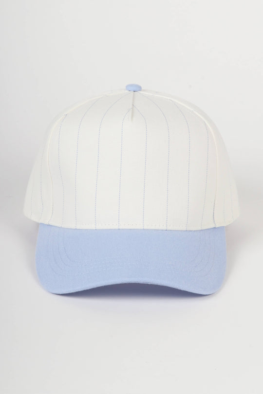 Pinstripe Two-Tone Baseball Cap: Black
