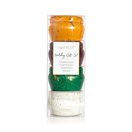 Capri BLUE Glimmer Holiday Gift Candle Set
