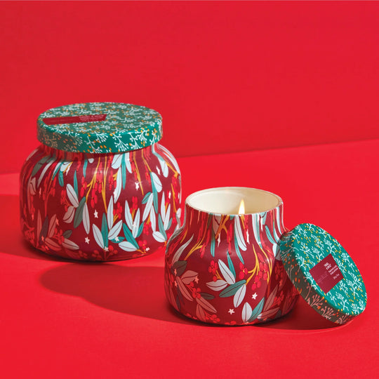 Capri BLUE Tinsel & Spice Holiday Pattern Play 19oz Candle