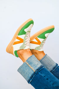 MIA Vesta Sneaker – Stylish Green & Orange Casual Sneakers