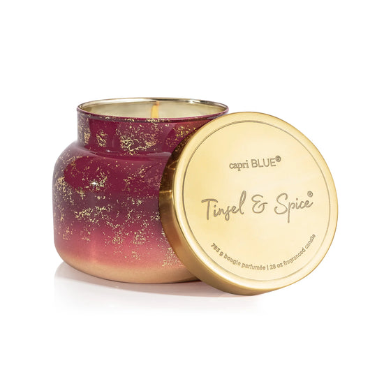 Capri BLUE Tinsel & Spice Glimmer Oversized 28oz Candle